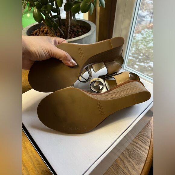 COACH Prue Snake embossed wedges - Picture 5 of 8